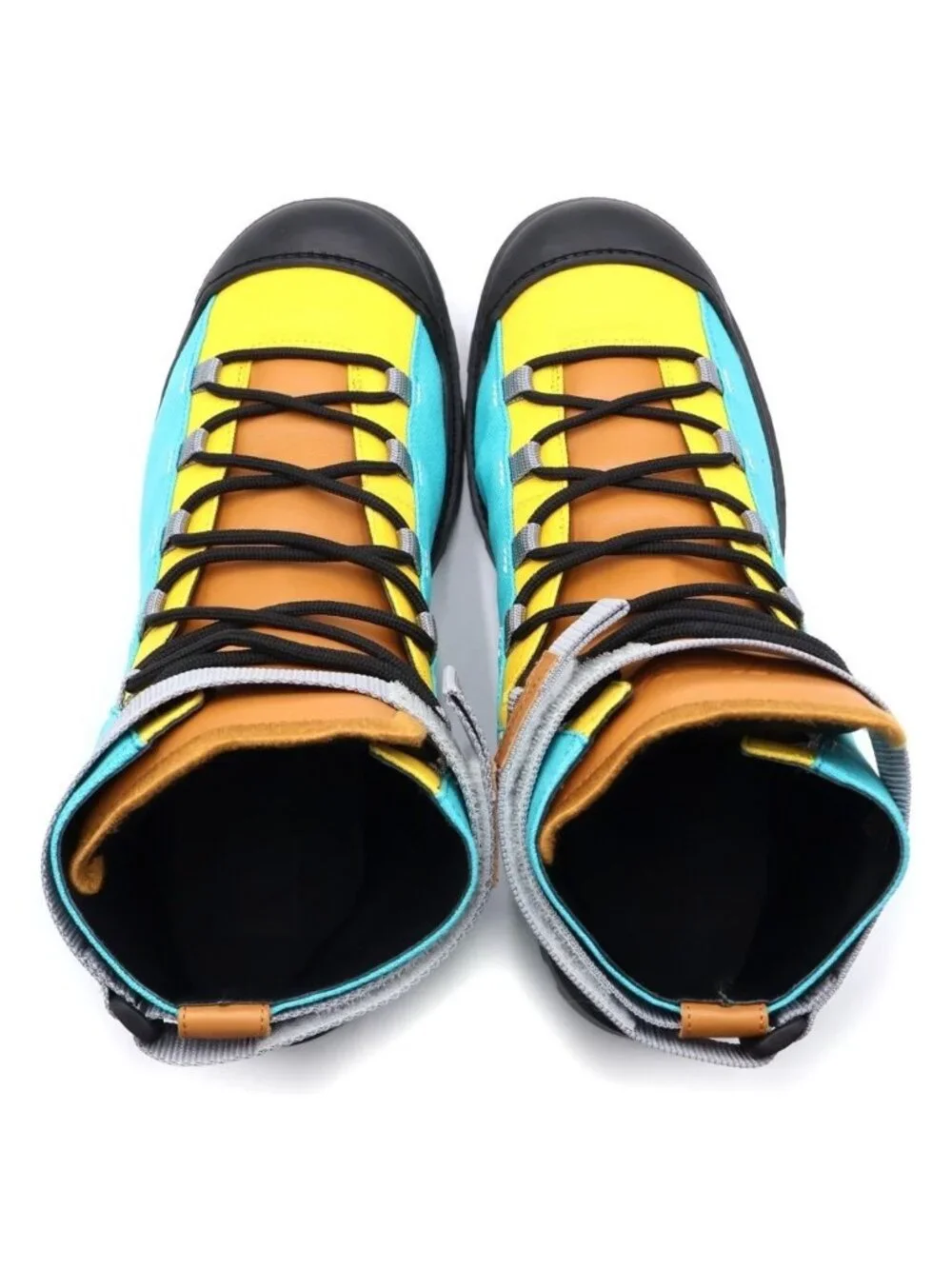 Loewe Anagram Logo Color Block Trekking Boots Shoes Yellow Light Blue